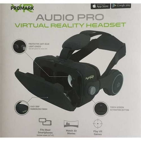 ProMark Virtual Reality Goggles With Built In Headset For Google Play, App Store, Fits Most Smartphones
