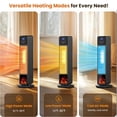 thumbnail image 2 of Behome Space Heater Indoor, 24’’ Electric Heaters with Remote & Thermostat, 3 Modes & 70°Oscillation & 12H Timer, Portable Room Tower Space Heater for Office, Bedroom, Large Room, 2 of 9