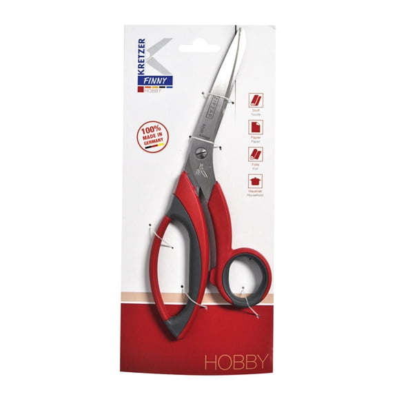 Kretzer Finny 8 Inch Bent Handle Household and Textile Scissors