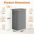 thumbnail image 7 of BGTREND Slim Laundry Hamper with Lid 85L Foldable Clothes Basket with Removable Mesh Bag & Handle for Closet Bathroom Bedroom (Gray), 7 of 7