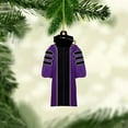 thumbnail image 5 of Class of 2026 Graduation Ornament, 3.15" Acrylic Purple Gown Keepsake. Flat Doctoral Robe Hanging Decor for Christmas Tree, Car Mirror. University High School Grad Gift (Purple), 5 of 5