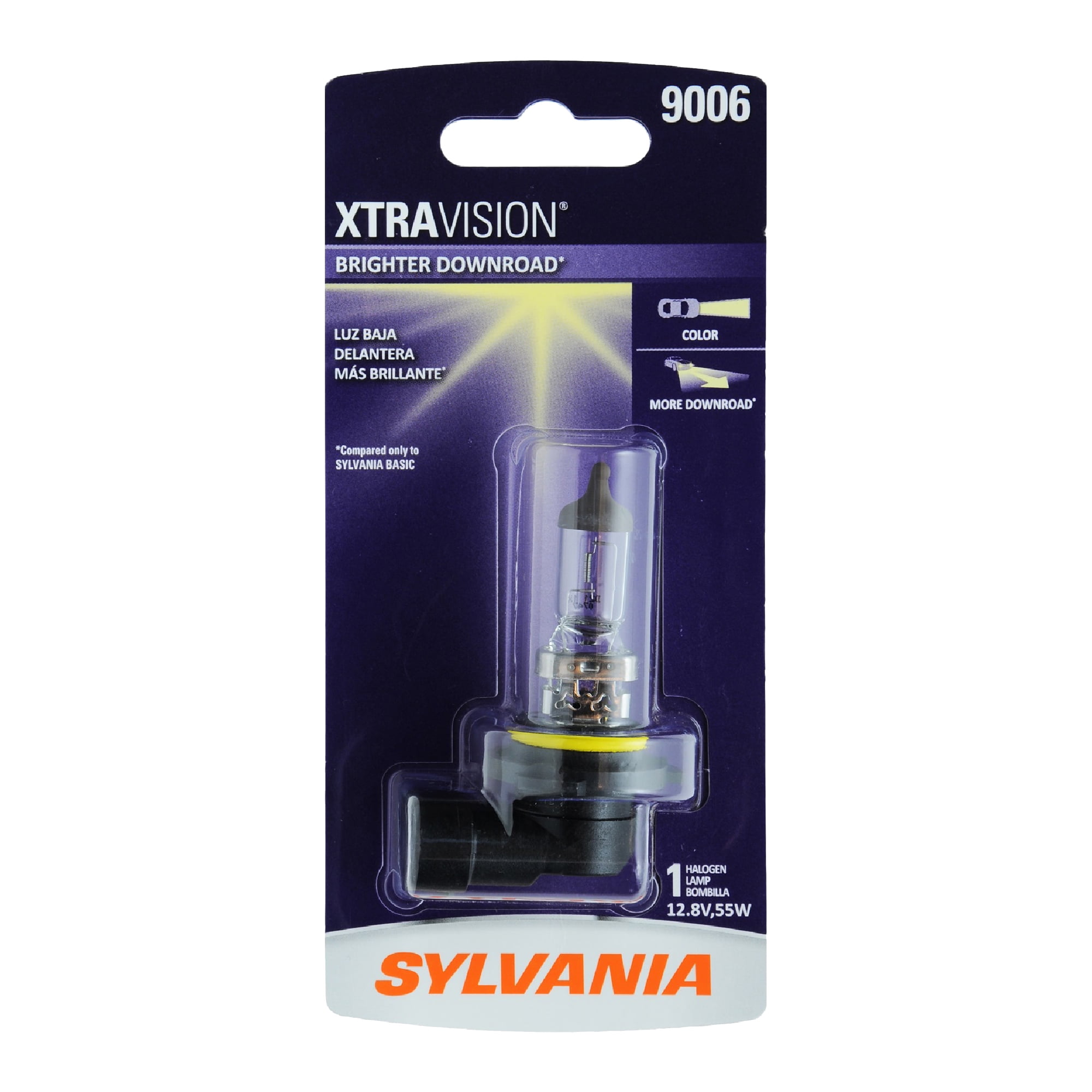 Sylvania 9006 XtraVision Halogen Headlight Bulb, Pack of 1.