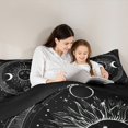 thumbnail image 5 of Homewish Bohemian Life Tree Full Size Comforter Sets for Kids, Black White Galaxy Bedding Comforter Set, Mystic Sun Moon Reversible Bedding Sets, Lightweight Room Decor, 3pcs, 5 of 8