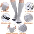 thumbnail image 3 of Heated Socks for Men Women, Electric Socks with 7.4V 2200mAh Rechargeable Battery Foot Warmers for Winter Sports Snow Ski Hunting Camping Hiking Riding (Grey, M)$$Sport & Recreation Other, 3 of 11