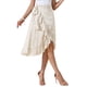 thumbnail image 4 of Falda Midi Floral Refinada para Mujer, Casual de Verano, Con Volantes, Nudo en la Cintura, Corte A, Falda Fluida, Talla XS, Amarillo, 4 of 6