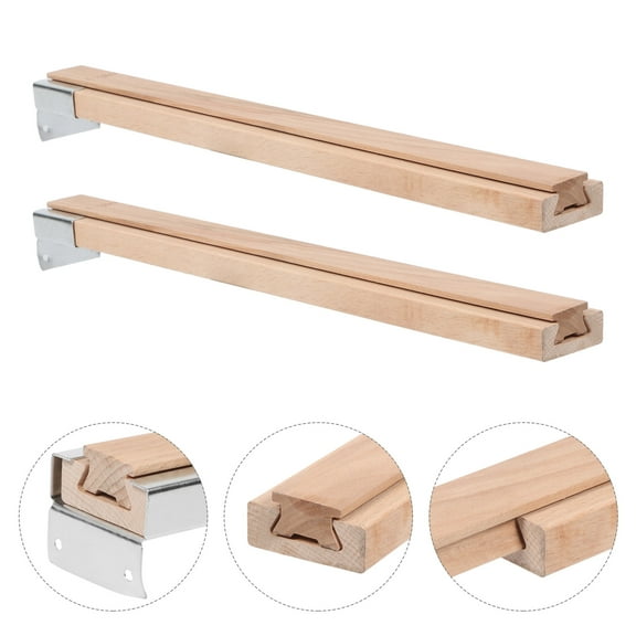 Raindrops 2Pcs Solid Wood Drawer Slides Center Mount Smooth Sliding Track for Home Furniture