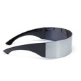 thumbnail image 3 of Gafas de sol con visera envolvente, estilo futurista, inspiradas en Regreso al futuro, cromo/plata, tamaño mediano, 3 of 3