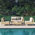 thumbnail image 5 of Grand Patio Boho Style 5-Piece Open Weave Wicker Patio Furniture Set for 4 Person, 5 of 7