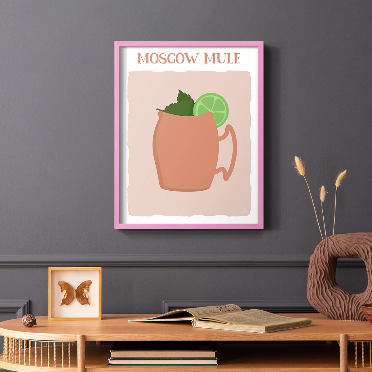 Moscow Mule in Pink Solid Wood 11 x 14 Framed Print