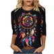thumbnail image 2 of Xuyuer Carnival Style Print T-Shirt - Women's Fashion Loose Round Neck 3/4 Sleeve Top for Daily Wear, Festival Themed Outfits, Playful Seasonal Style & Streetwear Statement Piece, 2 of 5
