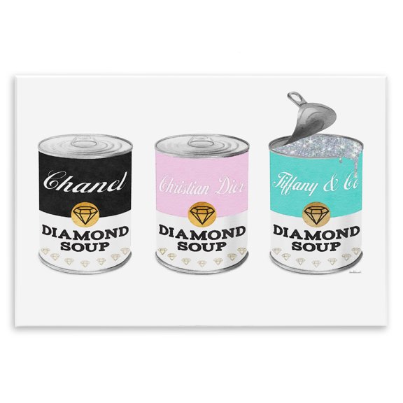 Stupell Industries Eclectic Glam Fashion Trio Condensed Soup Vintage Pop Design Wall Plaque Art, 19 x 13, by Amanda Greenwood