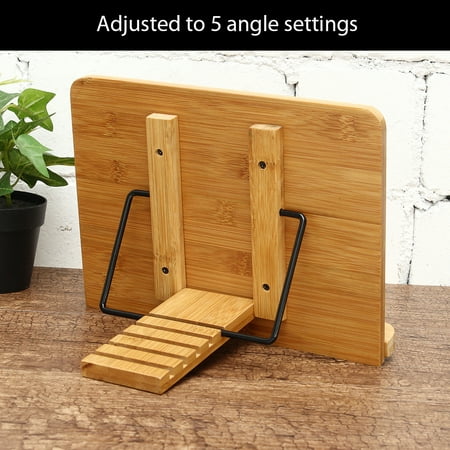2pcs Book Stand Portable Bookstand Reading Desk Wooden Tray Rack
