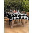thumbnail image 2 of Outdoor Tablecloth with Umbrella Hole and Zipper, Halloween Rectangle Table Cloth 52x70 Inch Waterproof Tablecloth, Black White Plaid Horror Bat Spooky Halloween Picnic Table Cover for Patio Camping, 2 of 7