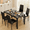 Glass Black-4Seater, variant on Dining Table Set for 2, Asofer Kitchen Table Set with Upholstered PU Leather Chairs for Kitchen Room, Living Room, Apartment, Black