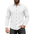 thumbnail image 2 of Men's Tuxedo Shirt Formal Dress Shirt Pleated Long Sleeve Button Down Shirts for Prom Party Wedding, 2 of 9