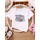 thumbnail image 1 of Camiseta de punto suave para niña con estampado de letras coloridas de quinto grado. Transpirable, cuello redondo, manga corta, lavable a máquina. Conjunto informal de verano para niñas. Camisetas b, 1 of 6