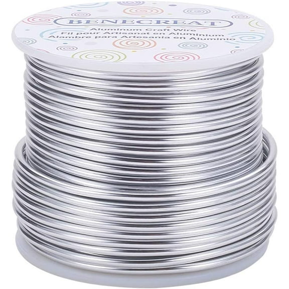 1Roll 10 Gauge Jewelry Craft Aluminum Wire 80 Feet Bendable Metal Sculpting Wire for Craft Floral Model Skeleton Making (Silver 2.5mm)