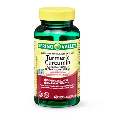 Spring Valley Turmeric Curcumin Vegetarian Capsules, 500 mg, 60