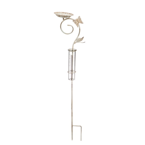36"H Rain Gauge Bird Feeder Butterfly Garden Stake
