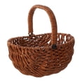 thumbnail image 1 of Cesta de flores para niña con asa, cesta de picnic portátil de imitación de ratán sin flor, 1 of 7