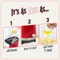 thumbnail image 3 of Nostalgia - Máquina para hacer 16 tazas de palomitas de maíz con saludable aire caliente, sin aceite, incluye tapa para medir el grano, es de acero inoxidable, color rojo, 3 of 5