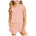 thumbnail image 4 of Hessimy Girls Short Sleeve Top and Shorts,2 Piece Pajama Set(Pink,11-12 Years), 4 of 4