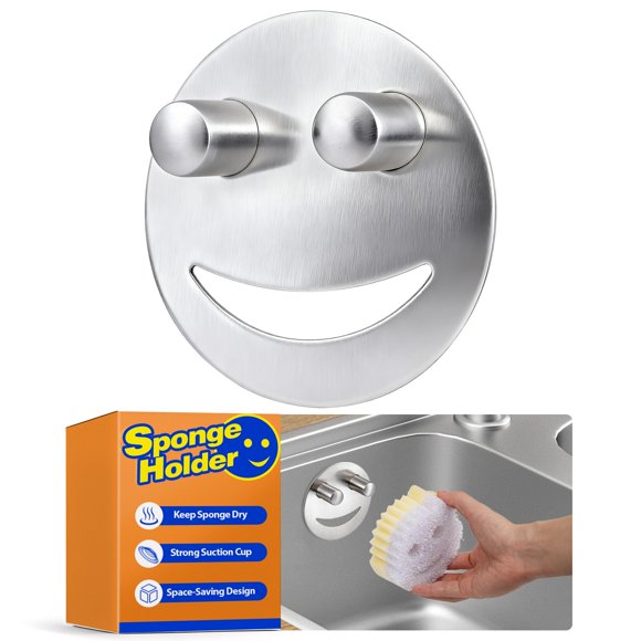 Soporte para esponja Discount Parts Direct, acero inoxidable plateado