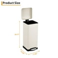 thumbnail image 2 of 8-Gallon Step-Open Trash Can with Soft-Close Lid, Modern Minimalistic Design, Removable Inner Bucket, Durable Stainless Steel, Rust Resistant, Heavy Duty, Recyclable, Green, 2 of 7