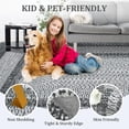 thumbnail image 4 of Printed Rug with Braided Pattern on it, Washable Runner 2x8 Rugs for Entryway Non Slip Kitchen Runner Grey Low Pile Hallway Rug Stain Resistant Carpet for Bathroom Laundry Room, 4 of 9