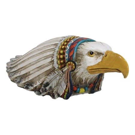 Native Spirit Bald Eagle With Indian Chief Headdress Piggy Money Coin Bank