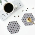 thumbnail image 4 of Honeii Polka Dot Christmas Dog Print Leather Coaster Set of 4, Ideal for Safeguarding Your Furniture from Drinks Spills and Effortless Cleanup-Hexagon, 4 of 6