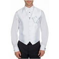 thumbnail image 1 of Men's Solid Dress Vest Bow Tie White for Tuxedo and Suit, 1 of 1