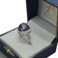 thumbnail image 5 of Heart Shaped Amethyst and Diamond Ring Halo 14K White Gold 5.41ct, 5 of 5