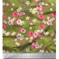 thumbnail image 1 of Soimoi Polyester Crepe Fabric Leaves & Floral Artistic Print Fabric by The Yard 52 Inch Wide, 1 of 3