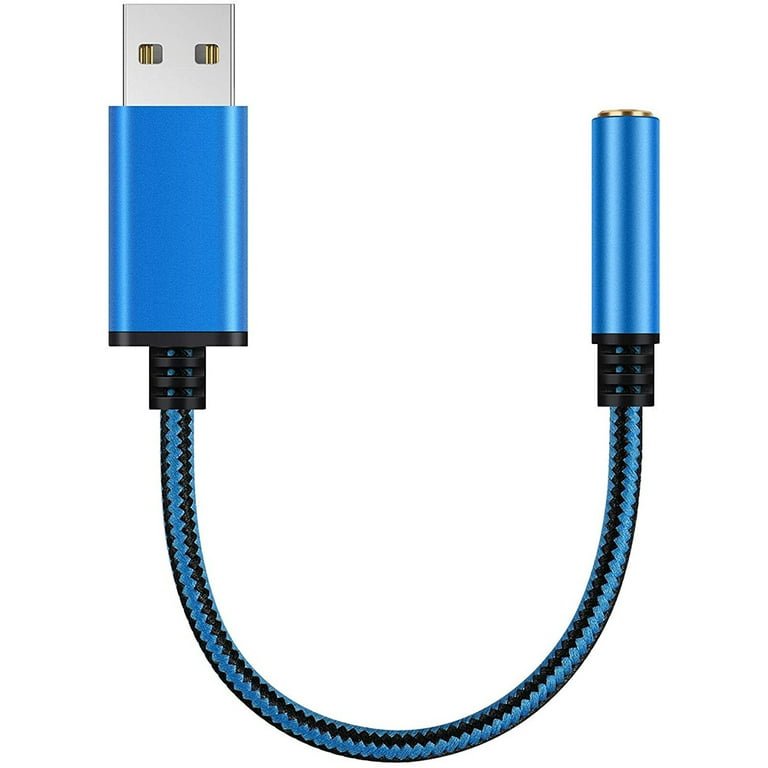 USB to 3.5mm Headphone Jack Audio Adapter External Stereo Sound
