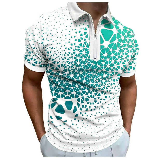 Cathalem Hommes Golf Polos en Tricot Côtelé Polos T Shirts Mode Golf Occasionnels Chemises, Vert M