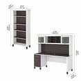 thumbnail image 6 of Pemberly Row 72W Desk with Hutch and Bookcase in White/Gray - Engineered Wood, 6 of 7