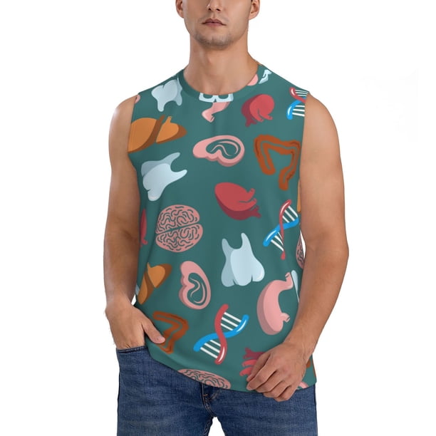 Balery cute Skull organ Camisetas sin mangas para hombre, absorbe la humedad y protege contra el mal olor.-3X-Large