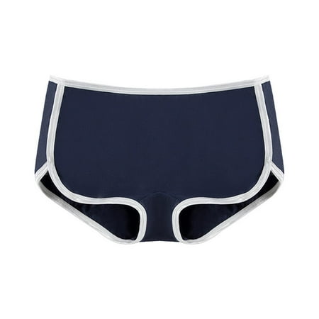 BUYISI Womens Cotton Boxer Briefs Breathable Sports Comfortable Underwear Soft Panties Seamless Ladies Plus Size Briefs Dark blue 2XL