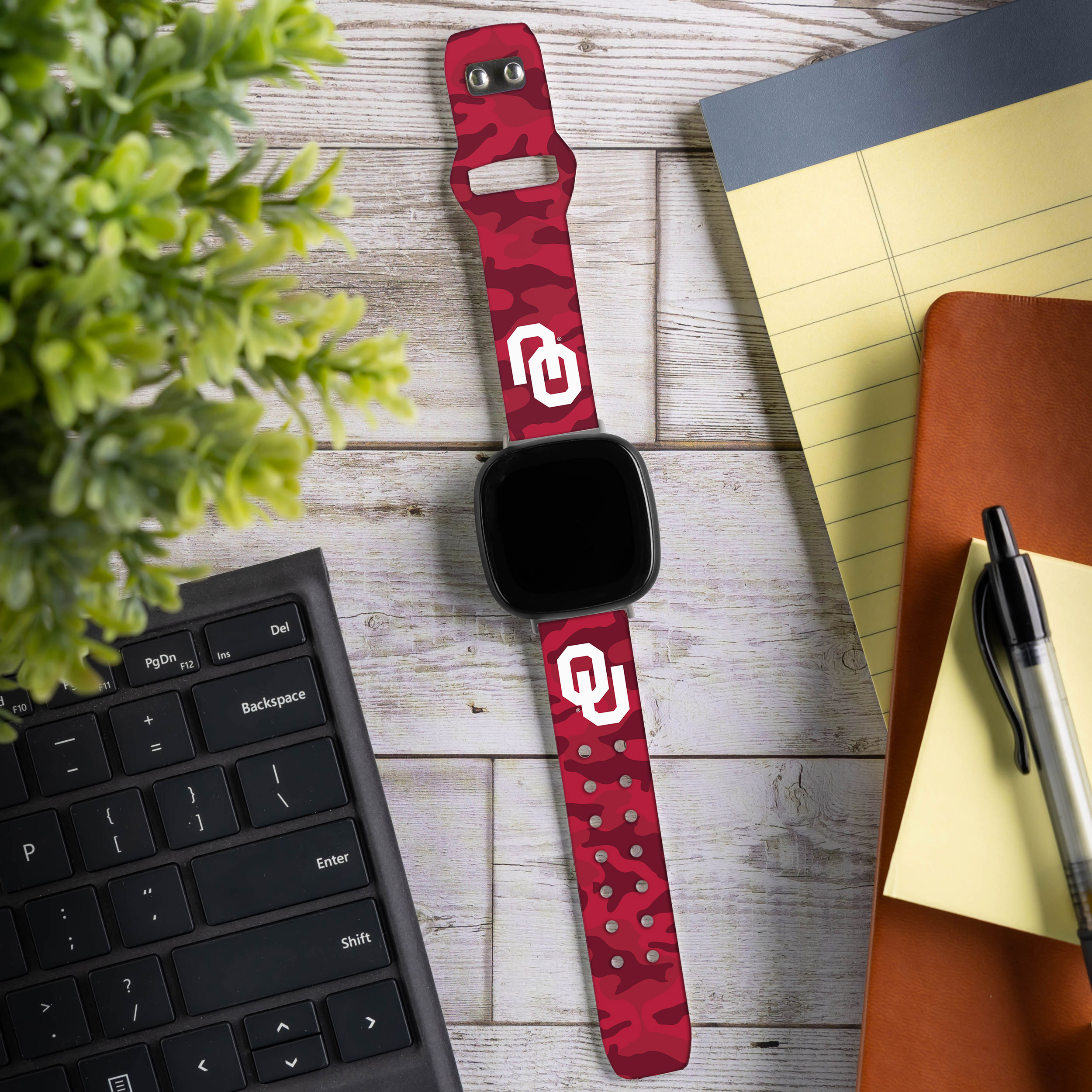 Sooners HD Camo Unisex Watch Band for FitBit Versa 3 & Sense (Short)
