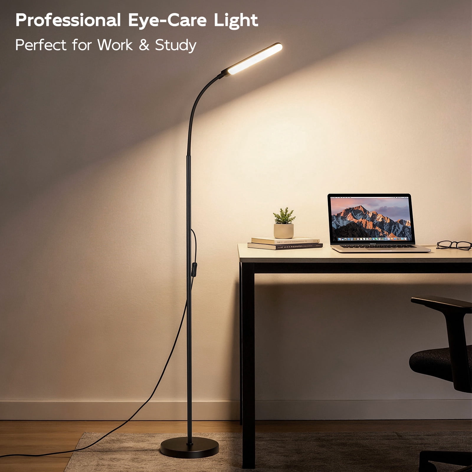 Reading Floor Lamp with Remote, Bright 18W Floor Lamps for Living Room with 1H Timer, Stepless Adjustable 2700K-6500K Colors & Brightness Standing Lamp with Remote & Touch Control Reading Floor Lamps