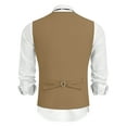 thumbnail image 4 of HAOMEILI Men's Suit Vest Business Formal Dress Waistcoat Vest with 3 Pockets for Suit or Tuxedo, 4 of 8