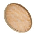 thumbnail image 1 of Abbracc Natural Bamboo Sieve Round Fruit Plate Handmade Storage Tray Hand Knitted Bread 22cm, 1 of 9