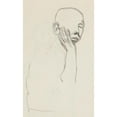 thumbnail image 3 of Adolf Sternschuss 11x14 Black Modern Framed Museum Art Print Titled - Bust of a Man Supporting His Face (Sketch) (1909), 3 of 5