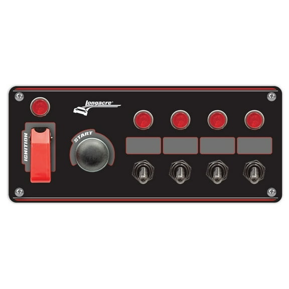 Longacre 44869 Flip-up Start / Ignition panel w/ 4 acc & pilot lights
