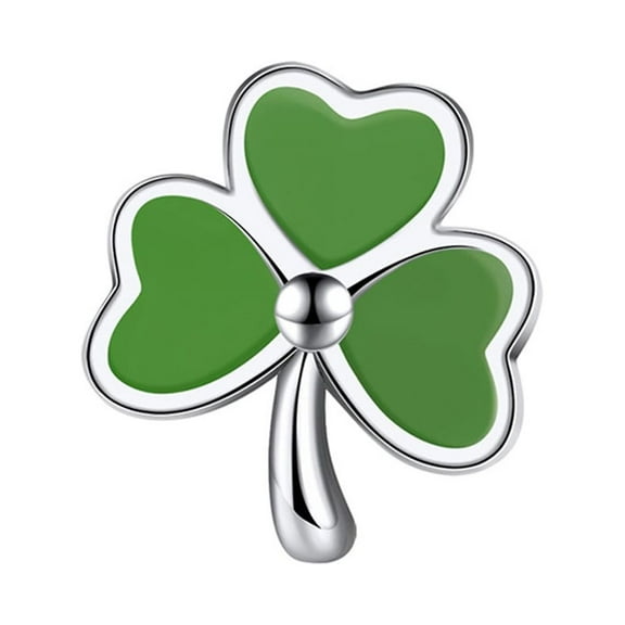 Clover Charm European Bead Sterling Silver Clear CZ Ginger Lyne Collection