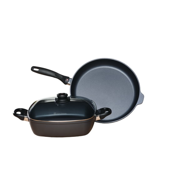 Swiss Diamond Induction 3-Piece Set: Fry Pan & Square Casserole
