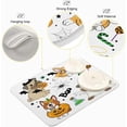 thumbnail image 4 of SKYSONIC Microfiber Dish Drying Mat Absorbent Dish Draining Mat Large Size 18 x 24 Dishes Drainer Mat for Countertop Dish Drying Pads XXL Size Halloween Set With Pug Dogs In Pumpkin, 4 of 7