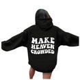 thumbnail image 2 of Make Heaven Crowded Hoodies for Women 2025 Fall Winter Long Sleeve Christian Graphic Hooded Sweatshirt Pullover Tops, 2 of 6