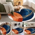 thumbnail image 6 of Navy Blue Burnt Orange Large Area Rugs for Bedroom Living Room, Soft Non Slip Carpet Bedside Rug, Boho Art Modern Geometric Round Floor Cover Kitchen Accent Rug 6' for Dining Room/Office, 6 of 9